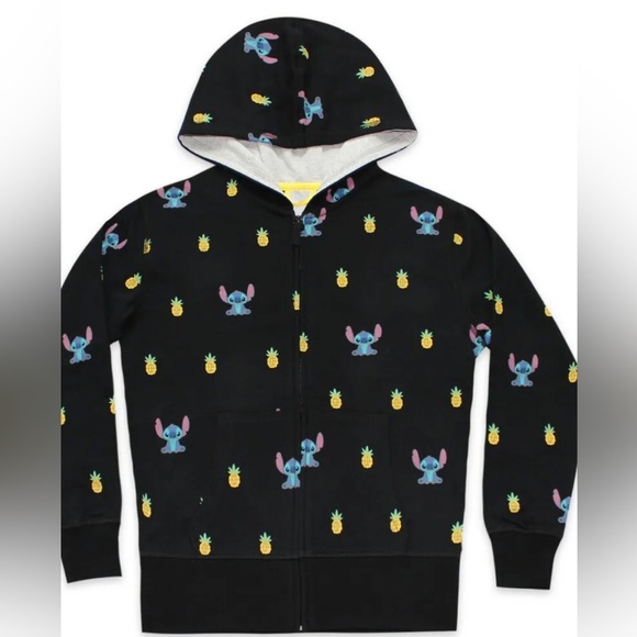 Disney Tops - Disney stitch pineapple zip up sweatshirt